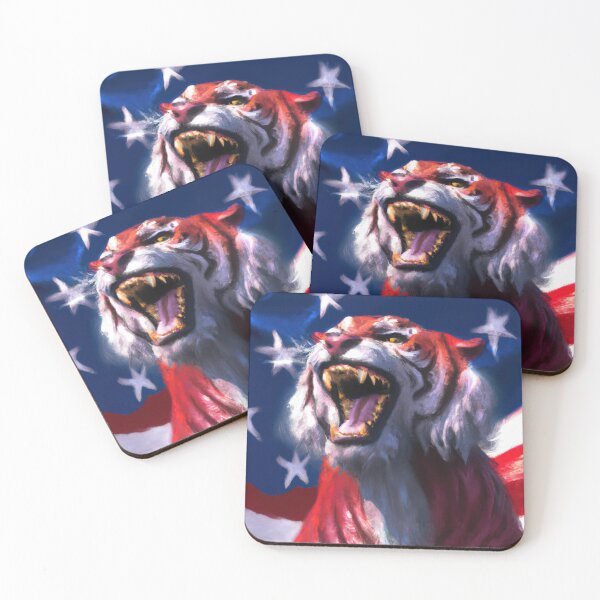 Item preview, American Flag Tiger Because US Rocks designed and sold by phillipbooth.