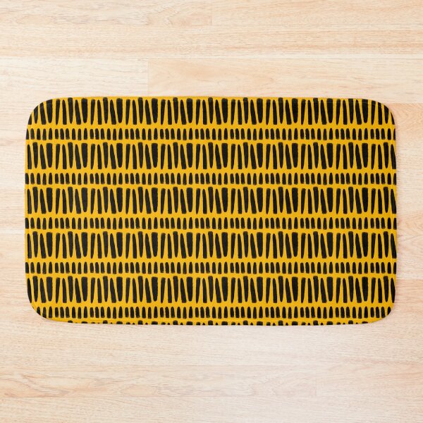 Item preview, Black marks on yellow background pattern - brush strokes designed and sold by SirenSeventyOne.