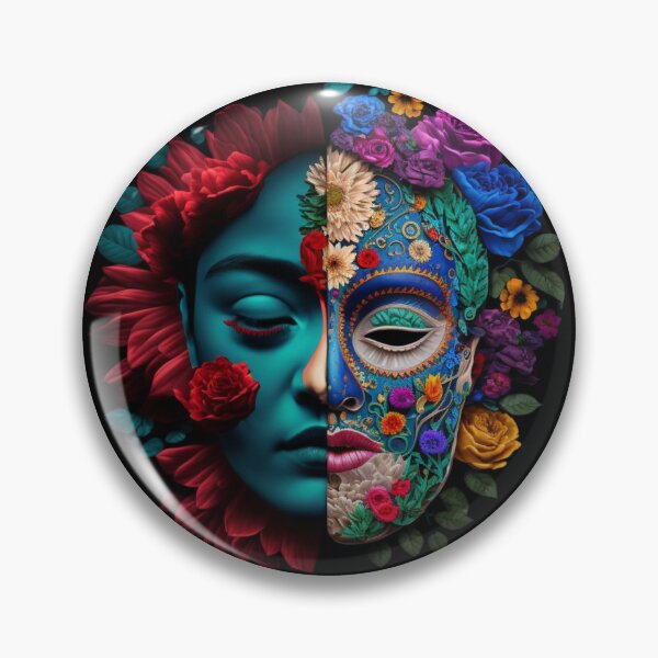Item preview, Floral face kahlo motif 4 designed and sold by Christolamber.