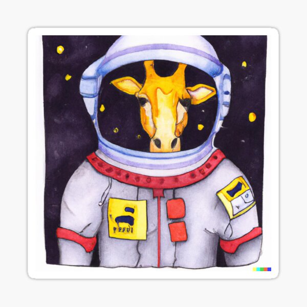 Giraffe in space Sticker