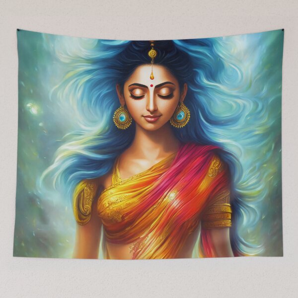 Item preview, Ethereal Serenity: A Portrait of an Indian Goddess in Meditation designed and sold by arcanemuse.