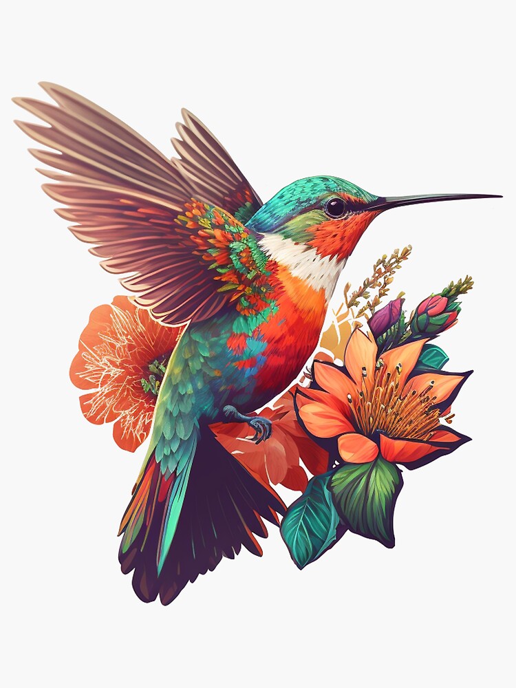 🥇 Stickers muraux fleurs et colibris 🥇