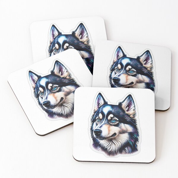 Item preview, Cute blue-eyed Pomsky/Mini Husky Puppy digital art drawing for printables designed and sold by BHC-P.