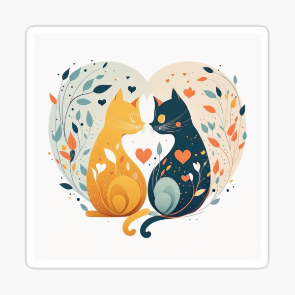 The love of cats Sticker