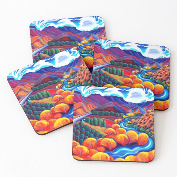 Item preview, Landscape wall art, eclectic decor, colorful landscape poster designed and sold by Samrachop.