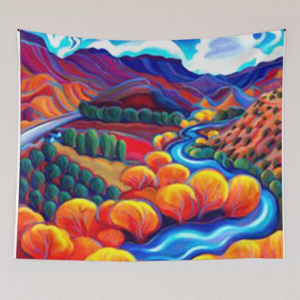 Item preview, Landscape wall art, eclectic decor, colorful landscape poster designed and sold by Samrachop.