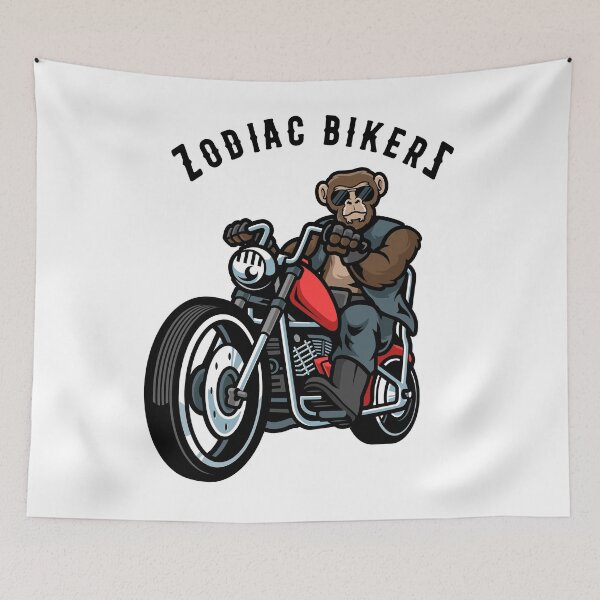 Item preview, Zodiac BikerZ // Monkey (with banner) designed and sold by AK49-universe.