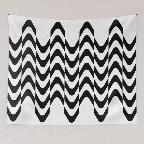 Item preview, Optical Illusion Black and White waves Graphic.  designed and sold by ElmonirPress.