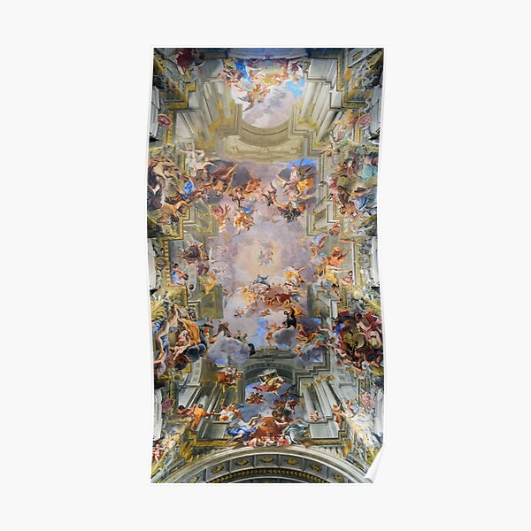 The Triumph Of St Ignatius Ceiling Painting Fresco Renaissance Poster