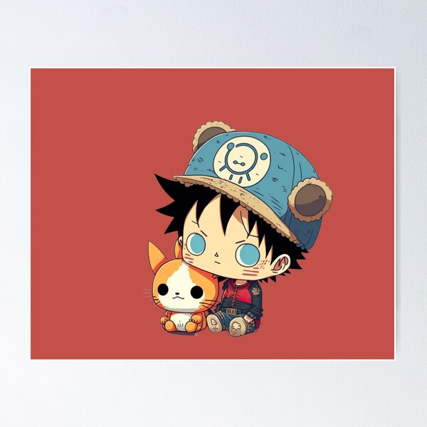 luffy kawai chibi cute, onepiece anime. vector design and doodle