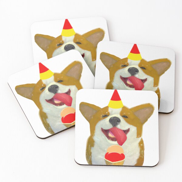 Item preview, Birthday Corgi Eating Ice Cream designed and sold by Hear4theEars.