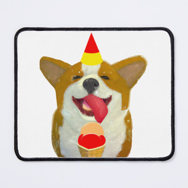 Item preview, Birthday Corgi Eating Ice Cream designed and sold by Hear4theEars.