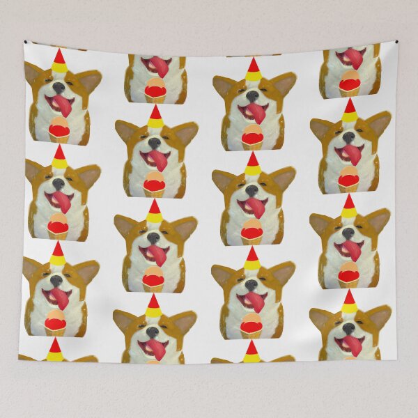 Item preview, Birthday Corgi Eating Ice Cream designed and sold by Hear4theEars.