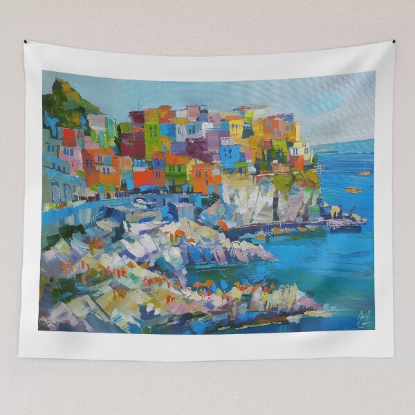 Item preview, Greece city Paphos Oil painting designed and sold by DmitrySkripnyc.
