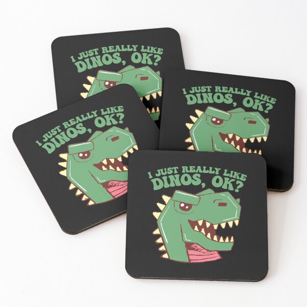 Item preview, I Just Really Like Dinos Ok | Cute Cartoonish T-Rex designed and sold by THROUGH-LIFE.