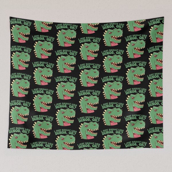 Item preview, I Just Really Like Dinos Ok | Cute Cartoonish T-Rex designed and sold by THROUGH-LIFE.