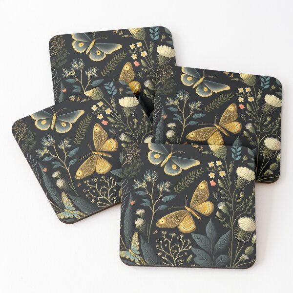 Item preview, Dark Cottagecore Moth + Butterfly Forest Scene designed and sold by TheJadeCat.