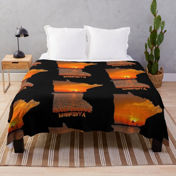 Item preview, Minnesota State Outline - Grand Marais Sunset designed and sold by gorff.
