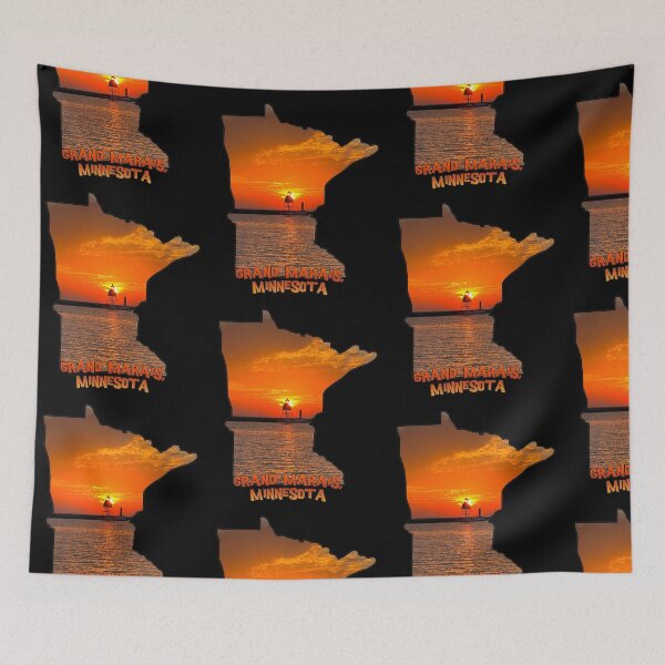 Item preview, Minnesota State Outline - Grand Marais Sunset designed and sold by gorff.