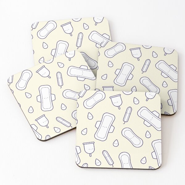 Item preview, Menstruation Yellow White Cute Period Pad Tampon Pattern designed and sold by JessicaAmber.