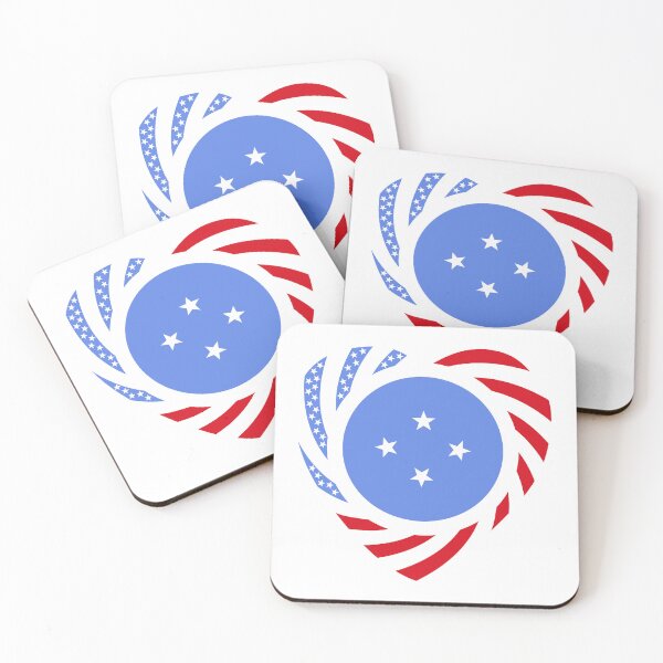 Item preview, Micronesian American Multinational Patriot Flag Series (Heart) designed and sold by Carbon-Fibre Media.