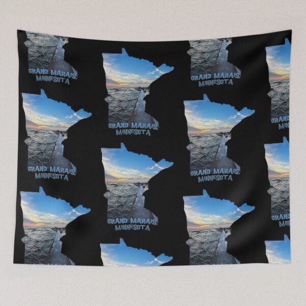 Item preview, Minnesota State Outline - Grand Marais Sunset designed and sold by gorff.