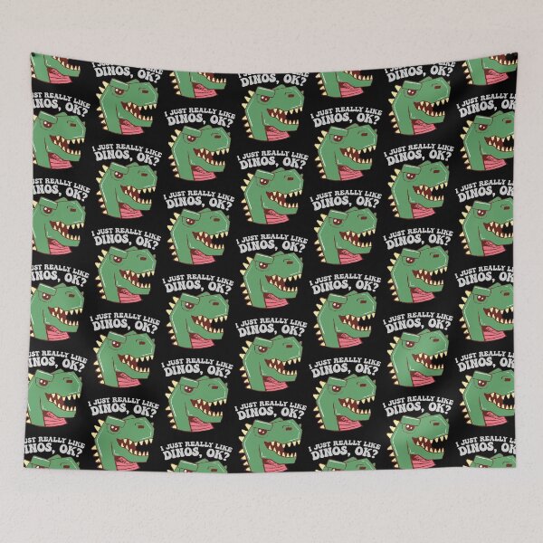 Item preview, I Just Really Like Dinos Ok | Cute Cartoonish T-Rex designed and sold by THROUGH-LIFE.