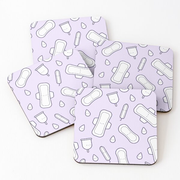 Item preview, Menstruation Purple White Cute Period Pad Tampon Pattern designed and sold by JessicaAmber.
