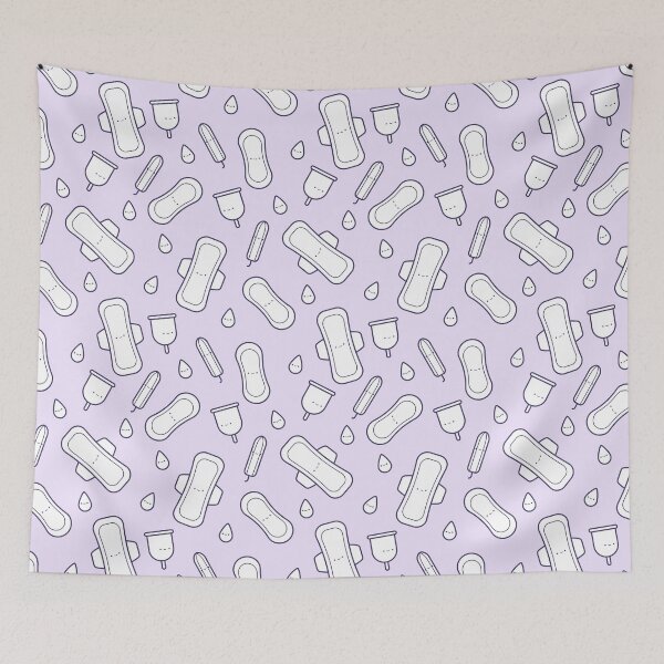 Item preview, Menstruation Purple White Cute Period Pad Tampon Pattern designed and sold by JessicaAmber.