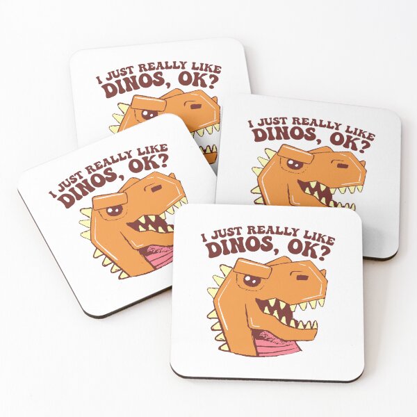 Item preview, I Just Really Like Dinos Ok | Cute Cartoonish T-Rex designed and sold by THROUGH-LIFE.