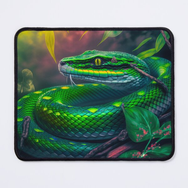 Item preview, Green Tree Snake, Python, Cobra in the Jungle designed and sold by AdamesArtStudio.