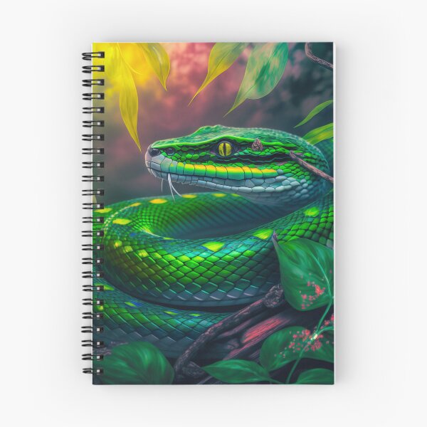Item preview, Green Tree Snake, Python, Cobra in the Jungle designed and sold by AdamesArtStudio.
