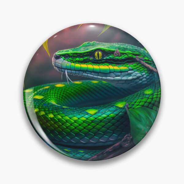 Item preview, Green Tree Snake, Python, Cobra in the Jungle designed and sold by AdamesArtStudio.