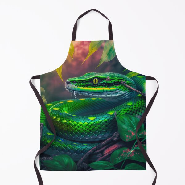 Item preview, Green Tree Snake, Python, Cobra in the Jungle designed and sold by AdamesArtStudio.