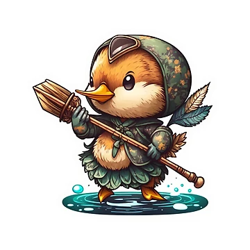 Artwork thumbnail, Duck Rowing Sticker by Cute Critters Stickers