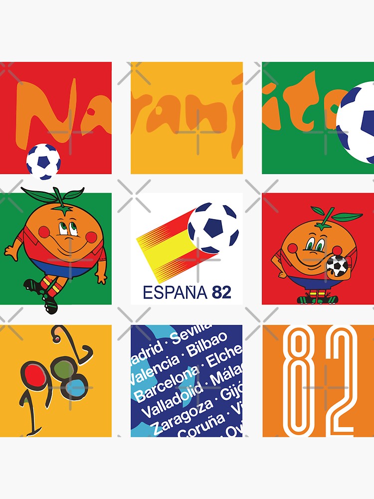 Pegatina for Sale con la obra «Naranjito España 82» de thewisekitty