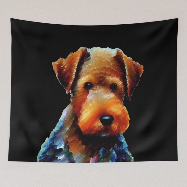 Item preview, Airedale Terrier - Black Background designed and sold by ArtistsQuest.