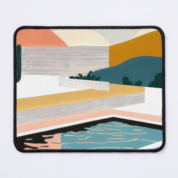 Item preview, Desert Pool Geometric Shapes Abstract Art Retro Pastel Vintage designed and sold by PinkNomad.