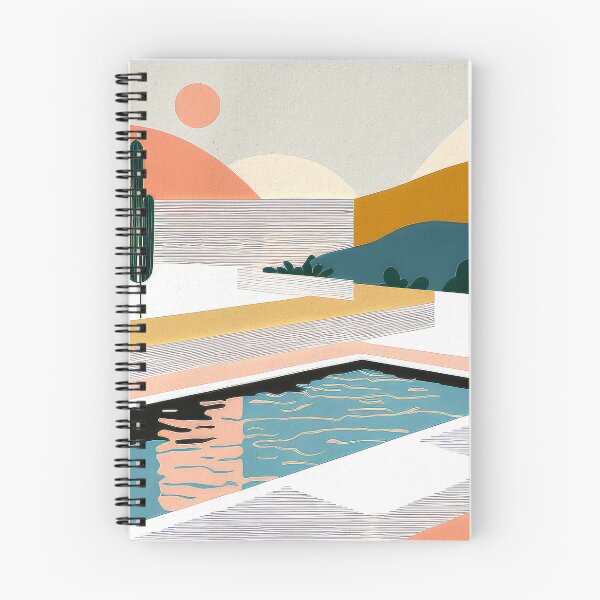 Item preview, Desert Pool Geometric Shapes Abstract Art Retro Pastel Vintage designed and sold by PinkNomad.