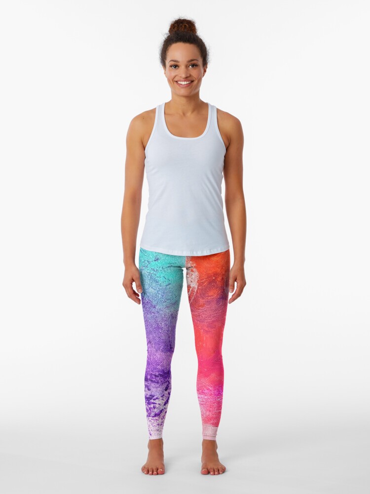 Color Splash Explosion Leggings, Printed Workout Leggings, Vibrant