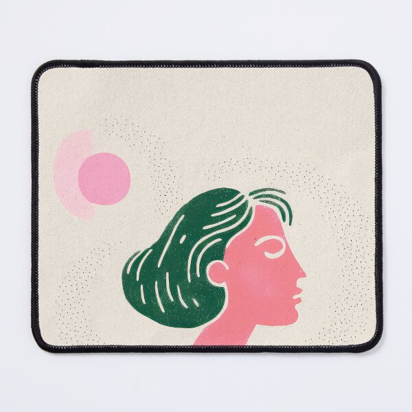 Item preview, Girl Stamp Woodblock Art Retro Pastel Vintage designed and sold by PinkNomad.