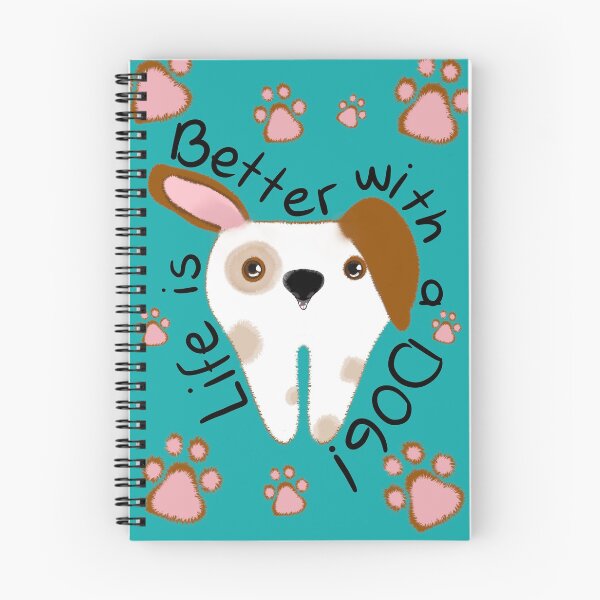 Item preview, Cute Molar Dog illustration - Life is better with a dog - for Dentists, Hygienists, Dental Assistants, Dental Students and anyone who loves teeth by Happimola designed and sold by Happimola Designs.