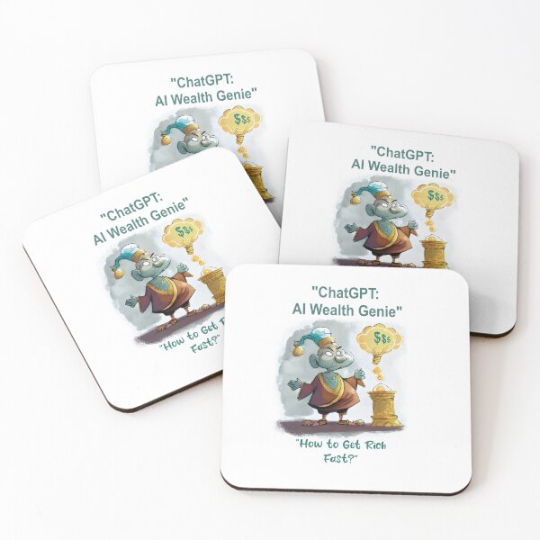 Item preview, Funny Jokes "ChatGPT's Instant Wealth Wish: A Hilarious Watercolor Cartoon Depicting Today's Tech-Savvy Quest for Quick Riches"  designed and sold by The Commitment.