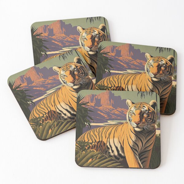 Item preview, Bangladesh Tiger Vintage Travel Art Poster designed and sold by OldTravelArt.