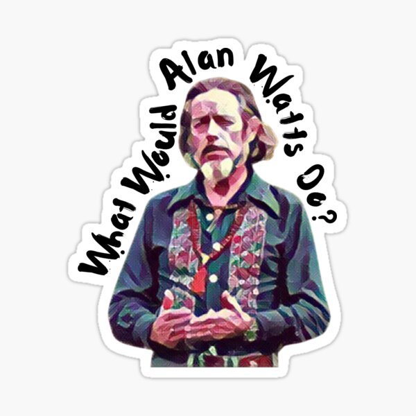 Vista previa del artículo con la obra «¿Qué haría Alan Watts?», diseñado y vendido por Hues of Zen.