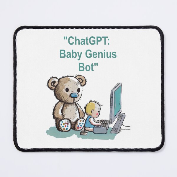 Item preview, Funny Joke "ChatGPT: The Baby Genius Bot - A Hilarious Watercolor Cartoon for the Tech-Savvy Child-Lover" designed and sold by The Commitment.