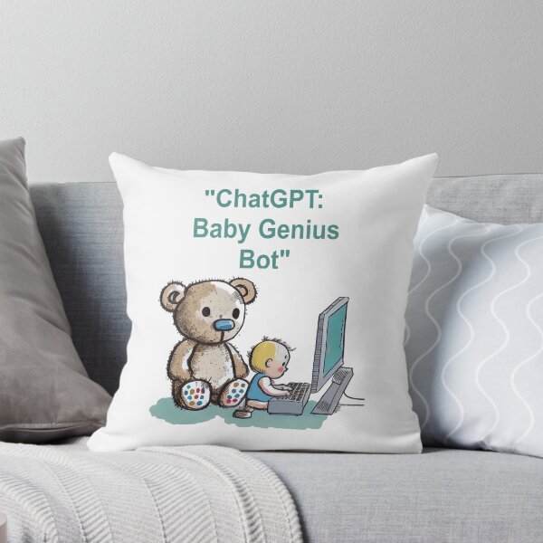 Item preview, Funny Joke "ChatGPT: The Baby Genius Bot - A Hilarious Watercolor Cartoon for the Tech-Savvy Child-Lover" designed and sold by The Commitment.