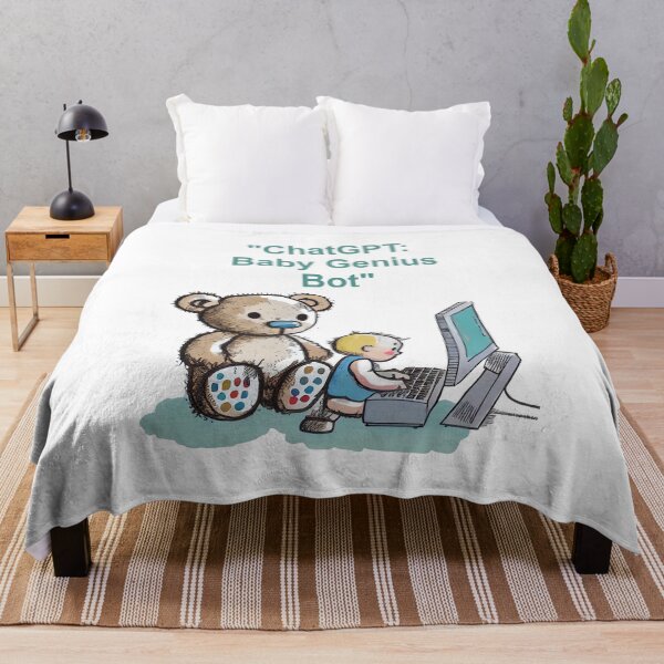 Item preview, Funny Joke "ChatGPT: The Baby Genius Bot - A Hilarious Watercolor Cartoon for the Tech-Savvy Child-Lover" designed and sold by The Commitment.