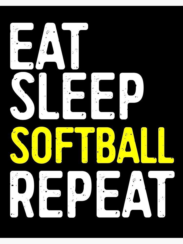 Softball Tshirt Long Sleeve - Eat. Sleep. Softball (Back Design