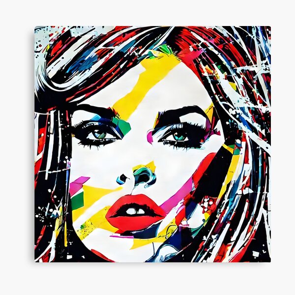 Tableau Pop Art Visage Stickers Femme